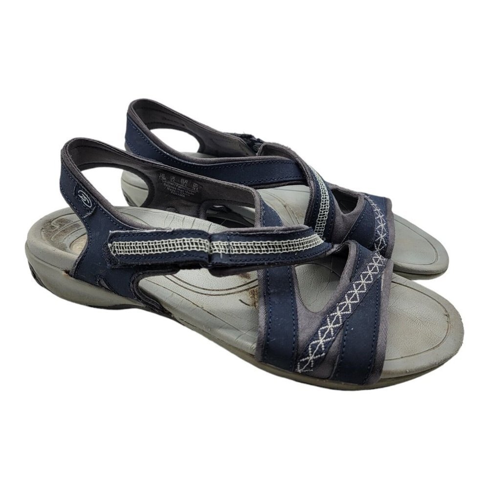 Dr Scholls Shoes Womens Size 7.5 Blue Panama Casual Sandals Beach Summer Walking